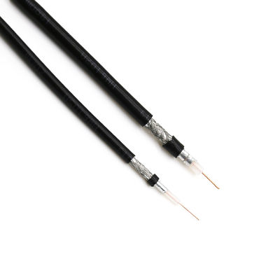 RoHS Black Flexible 1.02mm R6 Coaxial Cable PVC Jacket For CCTV
