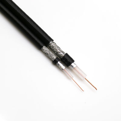 RoHS Black Flexible 1.02mm R6 Coaxial Cable PVC Jacket For CCTV