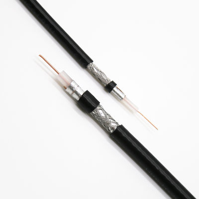 RoHS Black Flexible 1.02mm R6 Coaxial Cable PVC Jacket For CCTV